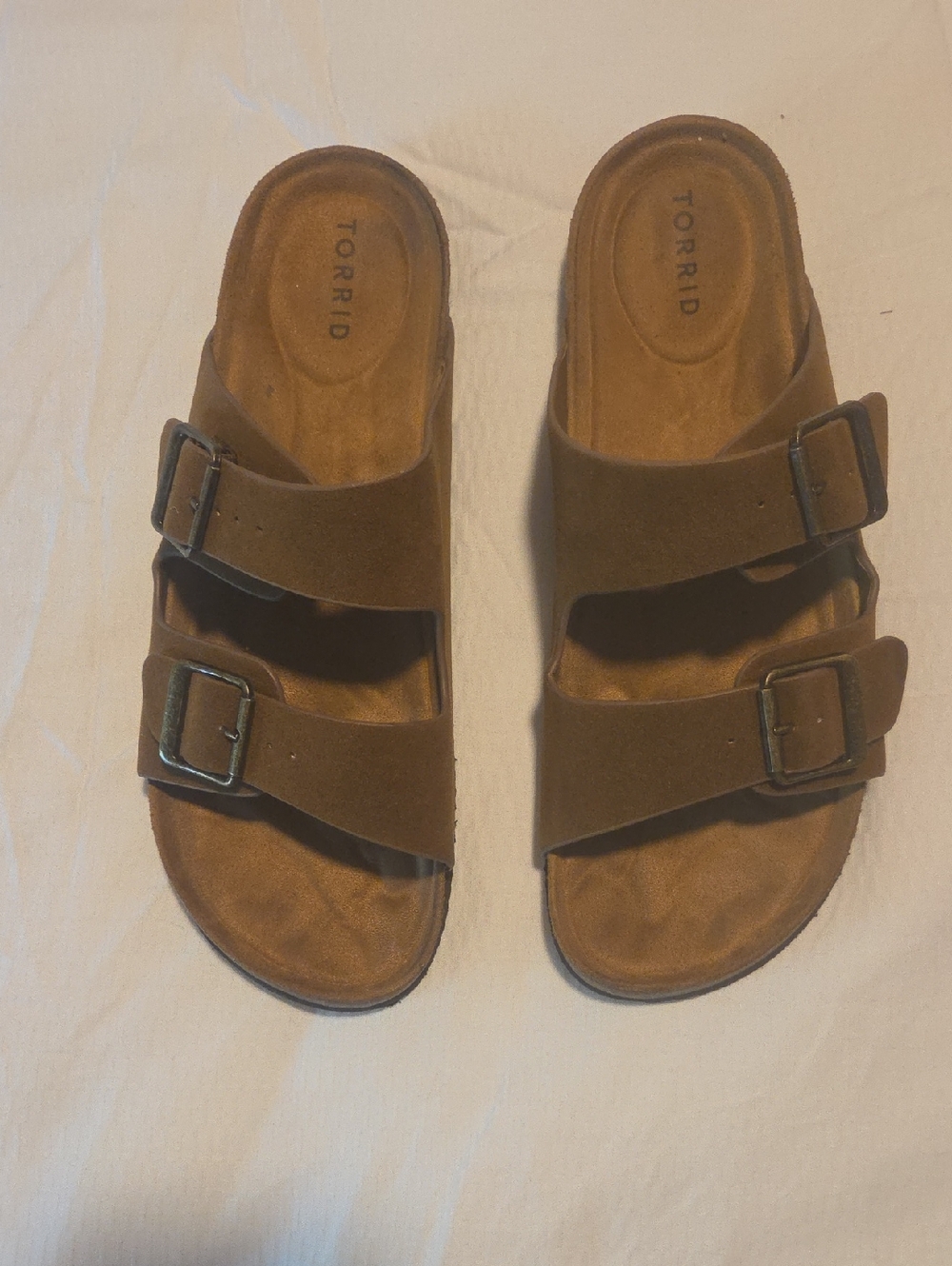 torrid Brown Double Buckle Slide Sandals